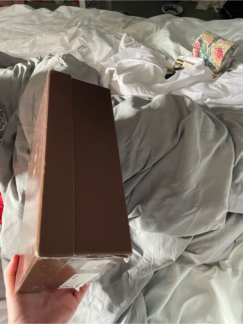 Vintage Y2K Gucci Brown shoe Box with Gold Logo